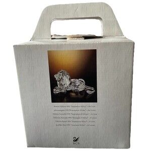 Swarovski Inspiration African Lion Crystal Figurine Retired SCS 1995 New in Box